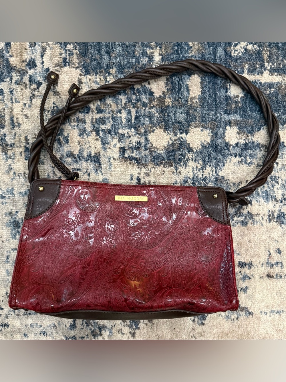 Kim Rogers embossed paisley shoulder bag